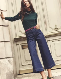 High Rise Wide Crop Jeans-Indigo Rinse-Boden Discount