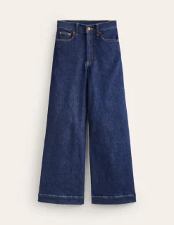 High Rise Wide Crop Jeans-Indigo Rinse-Boden Discount