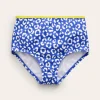 High Waisted Bikini Bottoms-Blue Leopard-Boden Online