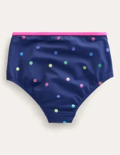High Waisted Bikini Bottoms-Navy Rainbow Foil Confetti-Boden Flash Sale