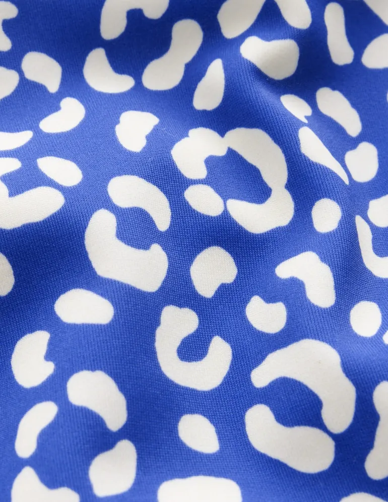 High Waisted Bikini Bottoms-Blue Leopard-Boden Online