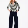 Holly Collared Knitted Jacket-Navy/ Ivory-Boden Best