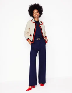 Holly Collared Knitted Jacket-Warm Ivory-Boden Cheap