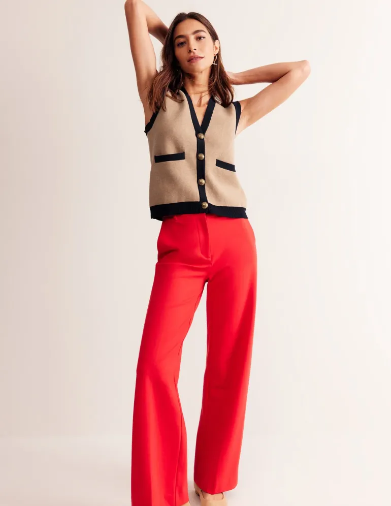 Holly Knitted Waistcoat-Camel Melange-Boden Flash Sale