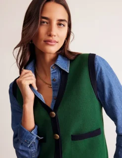 Holly Knitted Waistcoat-Eden Green-Boden Shop