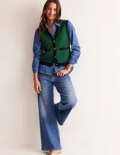 Holly Knitted Waistcoat-Eden Green-Boden Shop