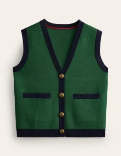 Holly Knitted Waistcoat-Eden Green-Boden Shop