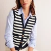 Holly Knitted Waistcoat-Navy and Ivory Stripe-Boden Online
