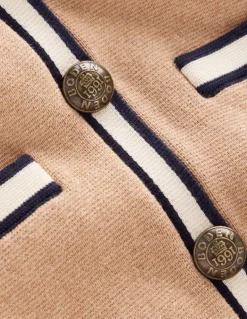 Holly Longline Knitted Jacket-Camel Melange-Boden Hot