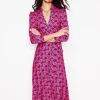 Imogen Collared Jersey Dress-Sorbet Pink, Leaf Terrace-Boden Hot