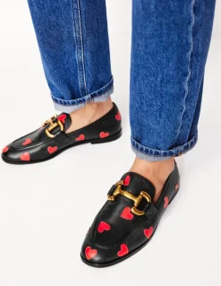 Iris Snaffle Loafers-Black Hearts-Boden Fashion