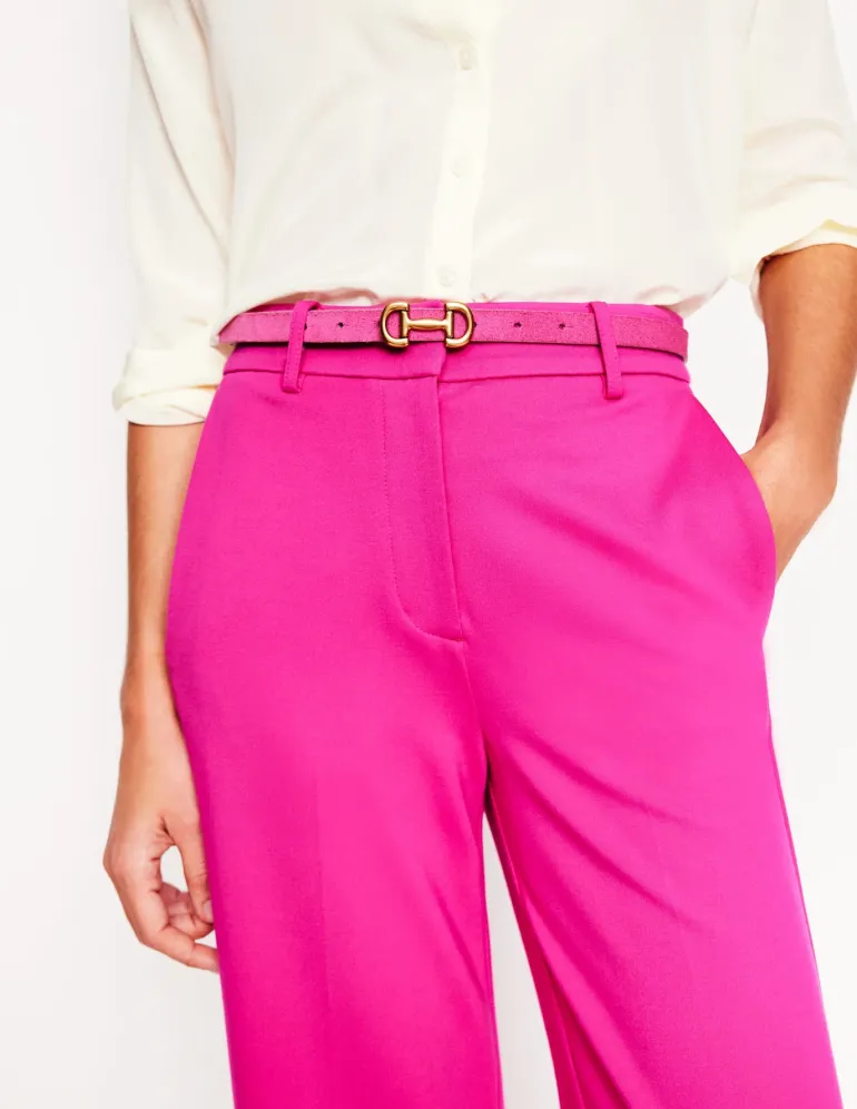 Iris Snaffle-Trim Leather Belt-Pink Peony-Boden New