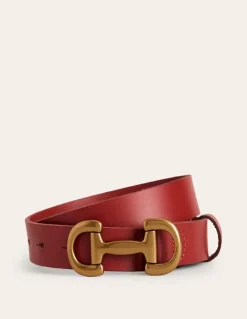Iris Snaffle-Trim Leather Belt--Boden Outlet