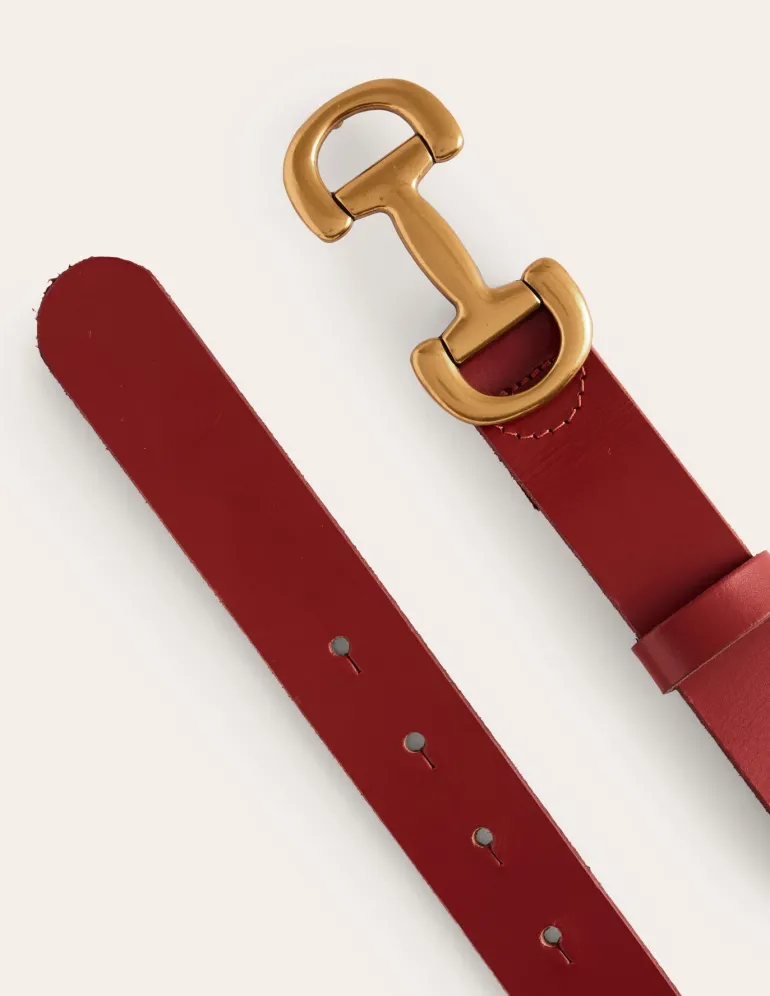 Iris Snaffle-Trim Leather Belt--Boden Outlet
