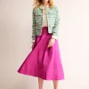 Isabella Cotton Sateen Skirt-Rose Violet-Boden Flash Sale