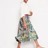 Isabella Cotton Sateen Skirt-Multi, Paisley Pome-Boden Store