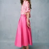 Isabella Cotton Sateen Skirt-Sorbet Pink-Boden Best