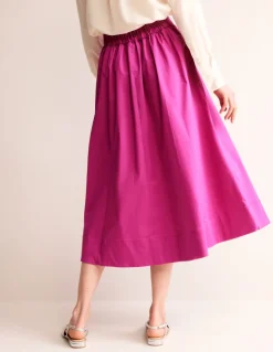 Isabella Cotton Sateen Skirt-Rose Violet-Boden Flash Sale
