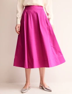 Isabella Cotton Sateen Skirt-Rose Violet-Boden Flash Sale