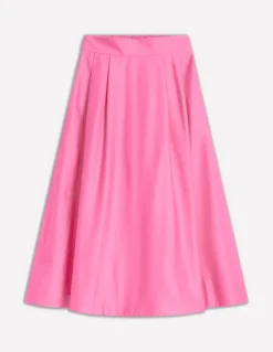 Isabella Cotton Sateen Skirt-Sorbet Pink-Boden Best