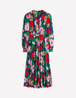 Ivy Smocked Midi Dress-Multi, Painterly Meadow-Boden Shop