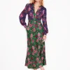 Ivy Smocked Midi Dress-Rich Emerald, Ornate Bud-Boden New