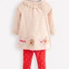 Jersey Logo Dress Set-Chalk Pink Bunnies-Boden Online