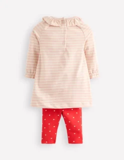 Jersey Logo Dress Set-Chalk Pink Bunnies-Boden Online