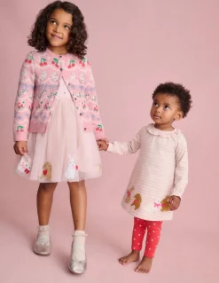 Jersey Logo Dress Set-Chalk Pink Bunnies-Boden Online