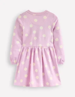 Joan Boucle Appliqué Dress-Sugared Lilac Spot Dogs-Boden Best Sale