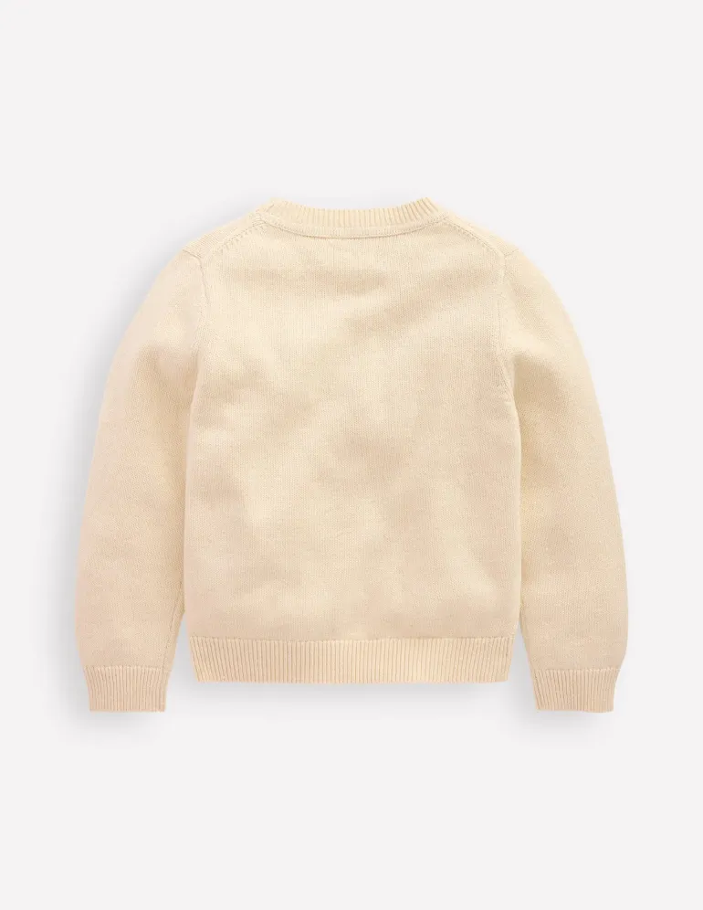 Karina Fun Crochet Sweater-Ivory Apples-Boden Best Sale