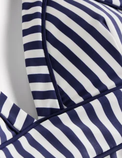 Kasos String V Neck Swimsuit-Navy, Ivory Stripe-Boden Cheap