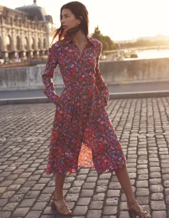 Kate Midi Shirt Dress-Bittersweet, Meadow Pop-Boden Cheap