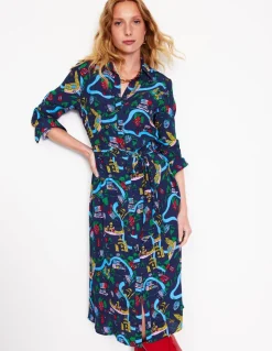 Kate Midi Shirt Dress-French Navy, London Town-Boden Online