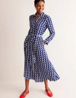 Kate Midi Shirt Dress-Mazarine Blue, Birdie-Boden Best