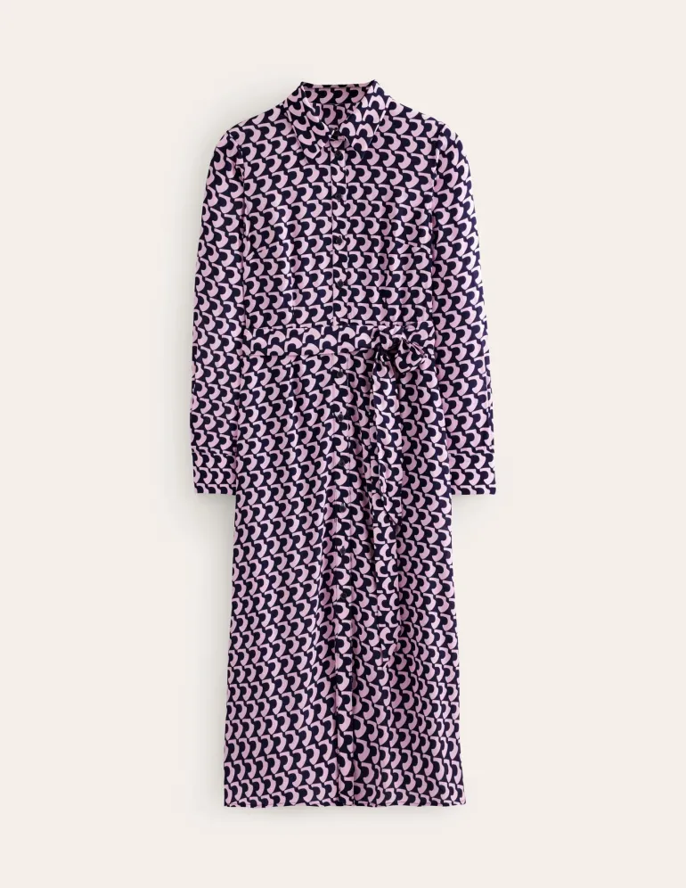 Kate Midi Shirt Dress-Orchid Pink, Arch Geo-Boden Cheap