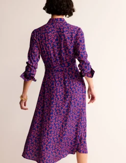 Kate Midi Shirt Dress-Poppy Red, Ditsy Bud-Boden Store