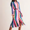Kate Midi Shirt Dress-Rainbow Stripe-Boden New