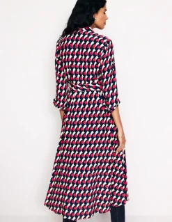 Kate Midi Shirt Dress-Red, Polka Wave-Boden New
