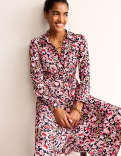 Kate Midi Shirt Dress-Soft Peony, Sweet Pea-Boden Best