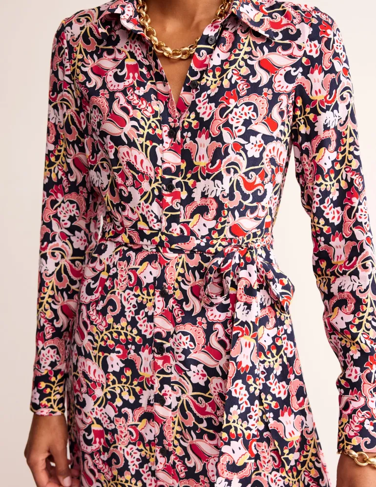 Kate Midi Shirt Dress-Soft Peony, Sweet Pea-Boden Best