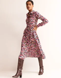 Kate Midi Shirt Dress-Soft Peony, Sweet Pea-Boden Best