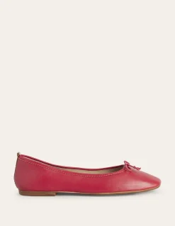 Kitty Flexi Sole Ballet Flats-Pillarbox Red-Boden Discount