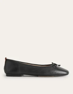 Kitty Flexi Sole Ballet Flats-Black Leather-Boden Sale