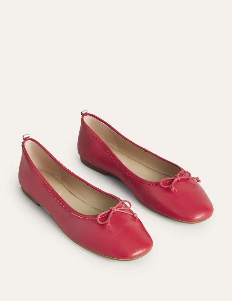 Kitty Flexi Sole Ballet Flats-Pillarbox Red-Boden Discount