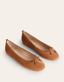 Kitty Flexi Sole Ballet Flats-Ginger Snap Suede-Boden Store