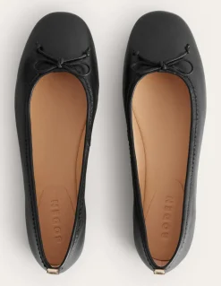 Kitty Flexi Sole Ballet Flats-Black Leather-Boden Sale