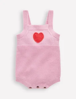 Knitted Romper-Vintage Pink Heart-Boden Sale