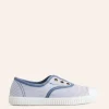 Laceless Canvas Pull-ons-Blue Ticking Stripe-Boden Online