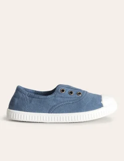 Laceless Canvas Pull-ons-College Navy-Boden Best